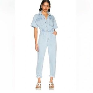 Free People / We The Free Marci Jumpsuit in Clear Skies size L